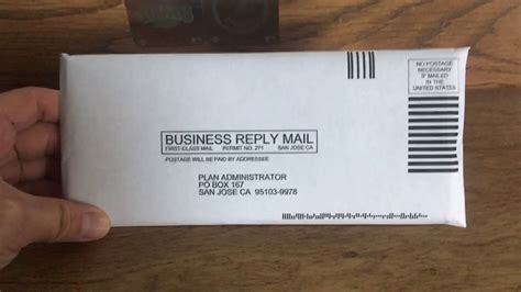 prepaid return mailing envelope.